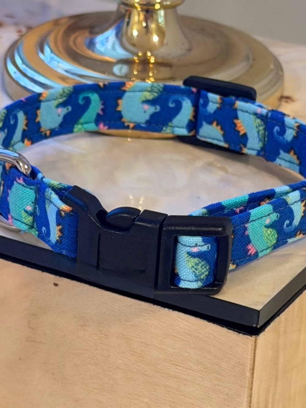 Seahorse Print Blue Collar for Small Dog NWOT